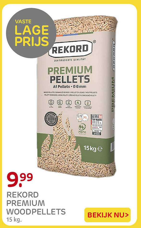 REKORD PREMIUM WOODPELLETS 15 kg.