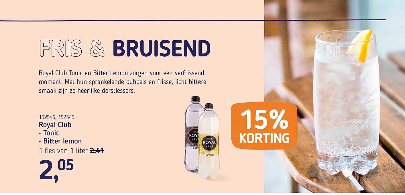 Royal Club Tonic / Bitter lemon 15% KORTING
