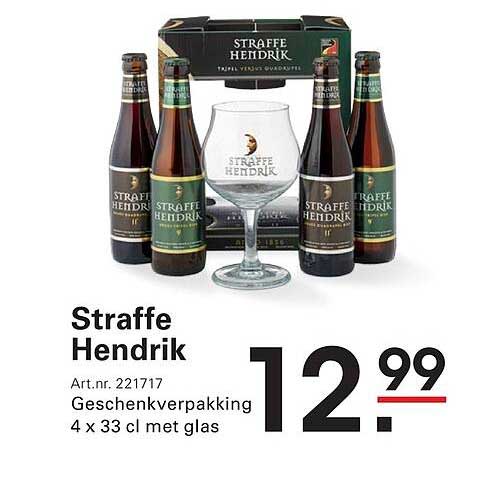 Straffe Hendrik Geschenkverpakking 4 x 33 cl met glas