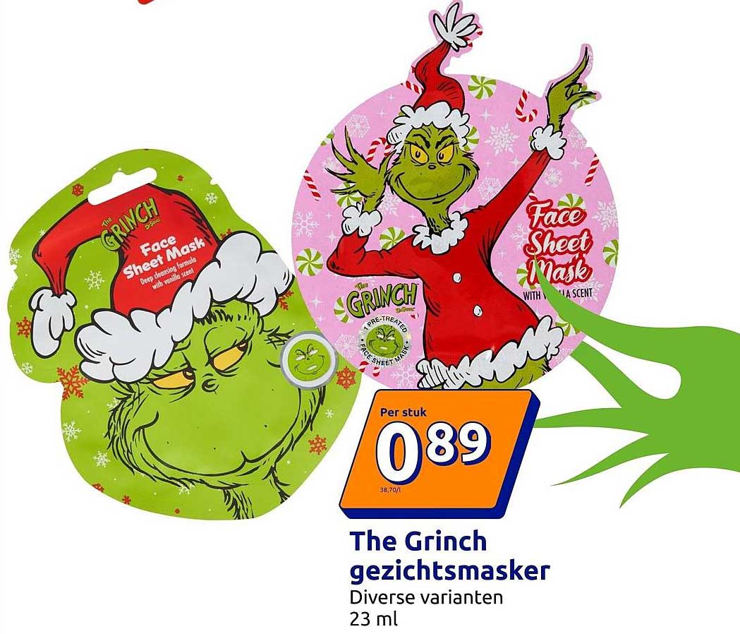 The Grinch gezichts masker Diverse varianten 23 ml