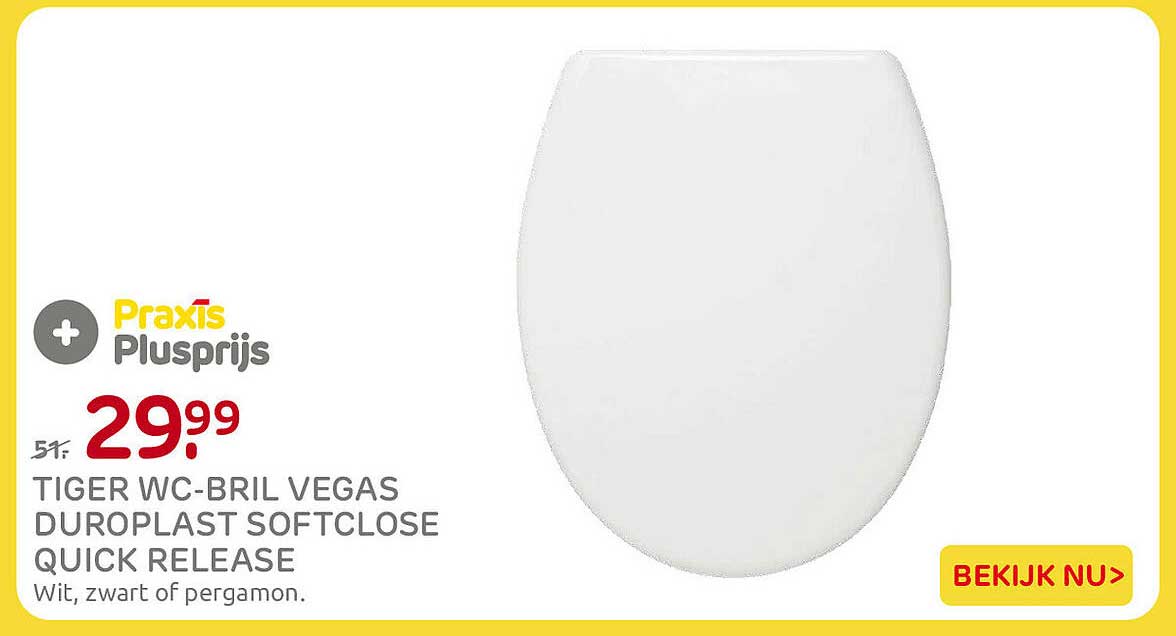 TIGER WC-BRIL VEGAS DUROPLAST SOFTCLOSE QUICK RELEASE