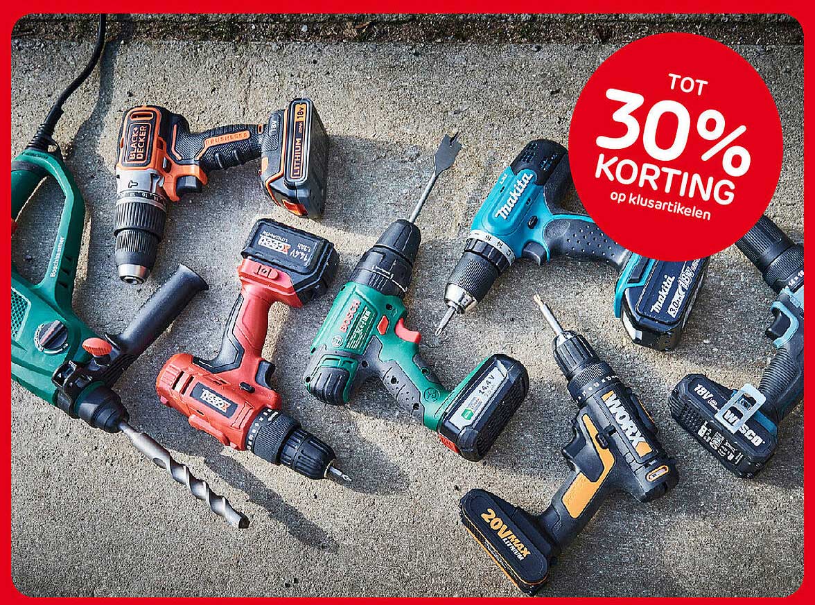 TOT 30% KORTING op klusartikelen