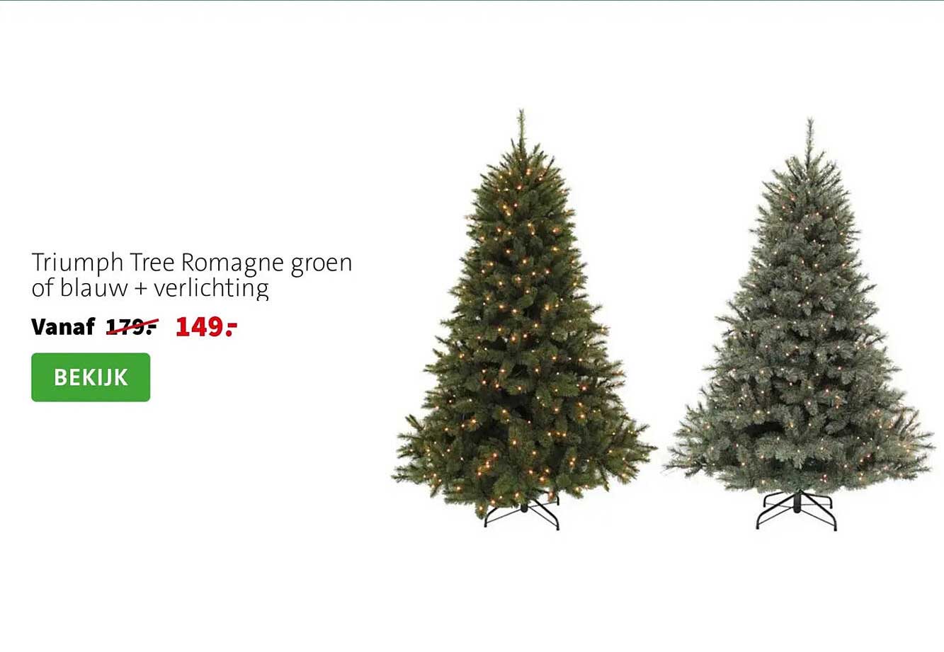 Triumph Tree Romagne groen of blauw + verlichting