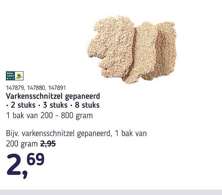 Varkensschnitzel gepaneerd