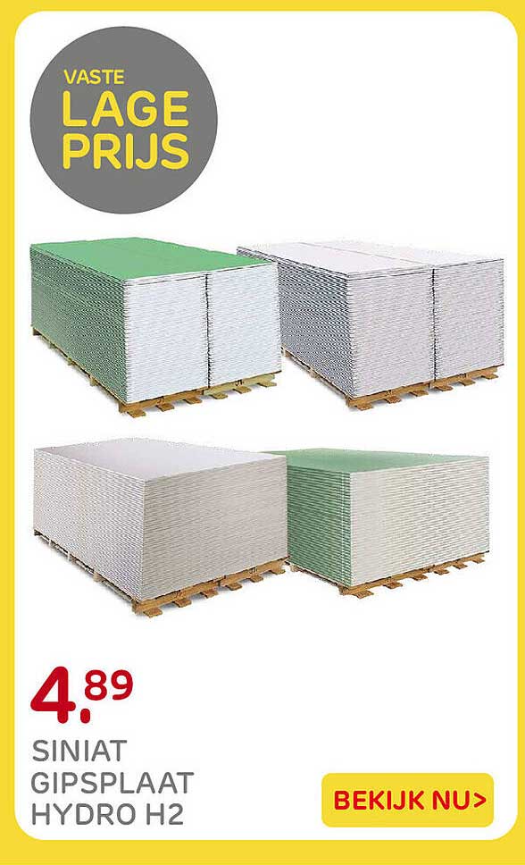 VASTE LAGE PRIJS Siniat gipsplaat hydro H2