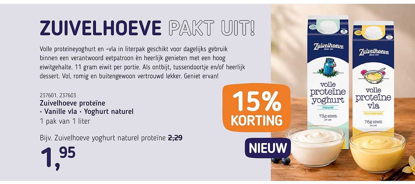 Zuivelhoeve pakt uit! 15% KORTING NIEUW