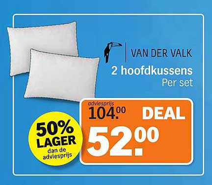 2 hoofdkussens Per set