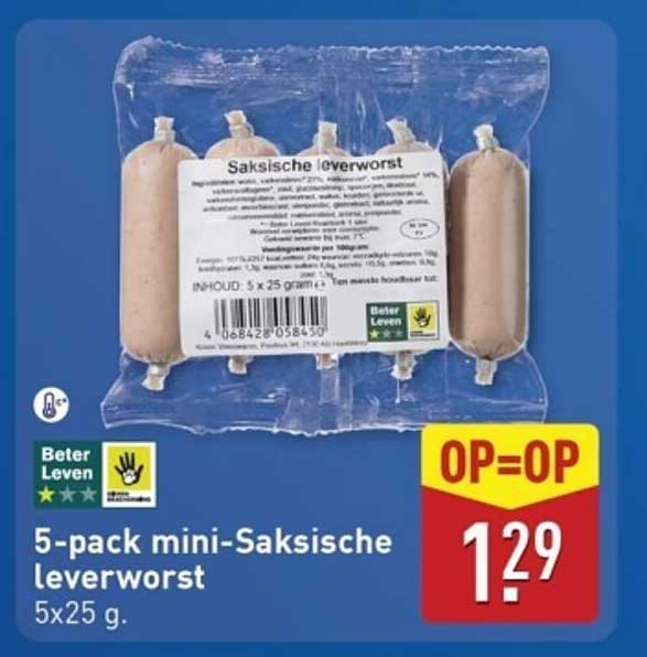 5-pack mini-Saksische leverworst