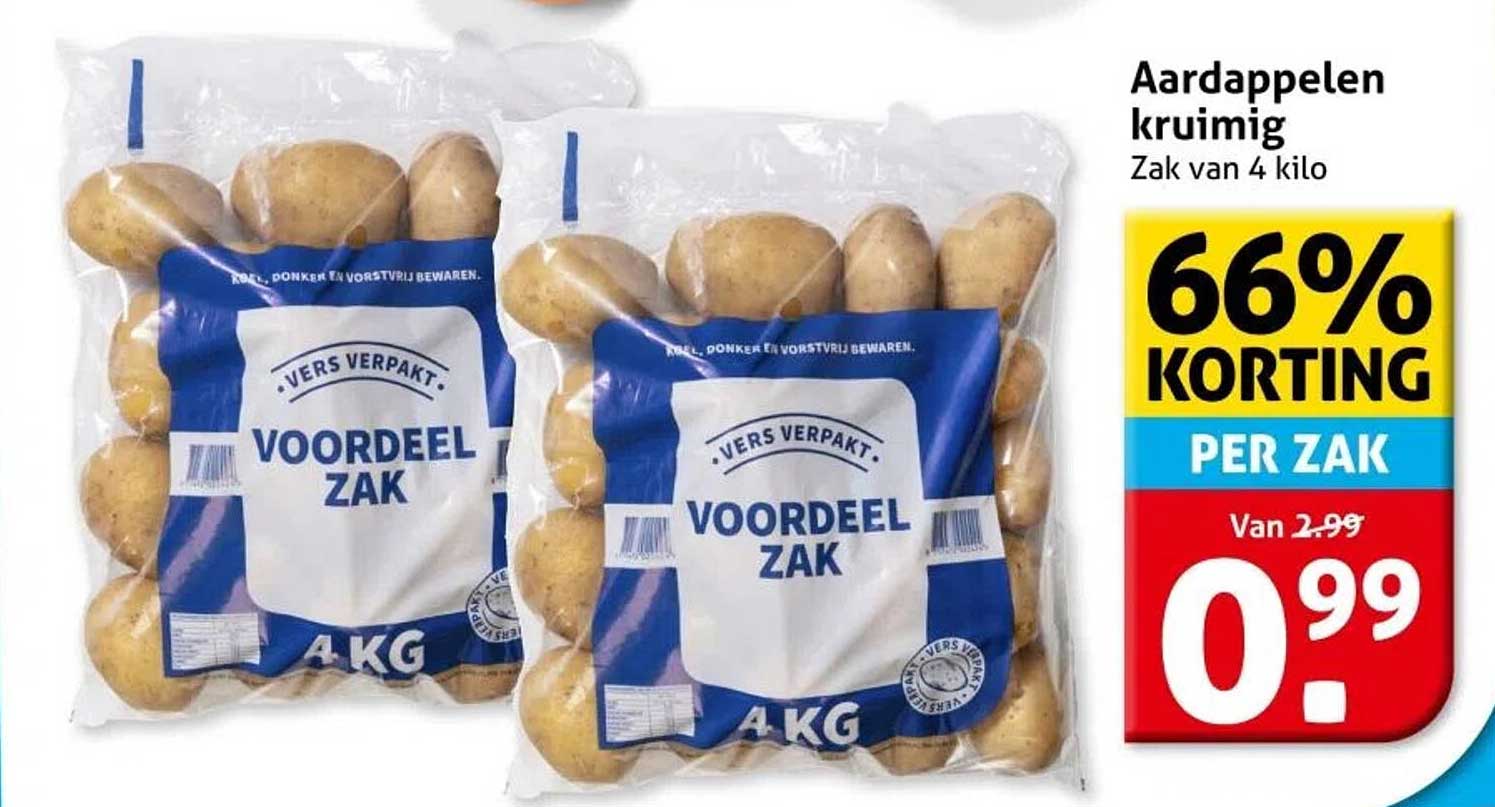 Aardappelen kruimig Zak van 4 kilo