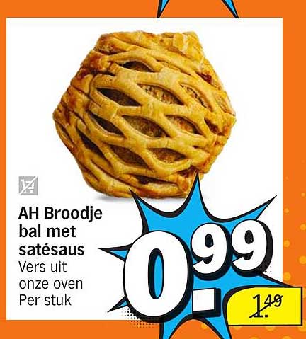AH Broodje bal met satésaus