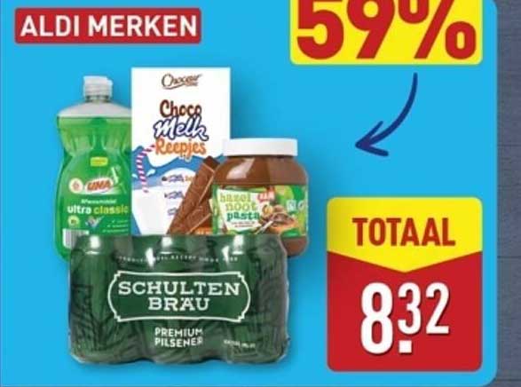 ALDI MERKEN - TOTAAL 8,32 - 59% KORTING