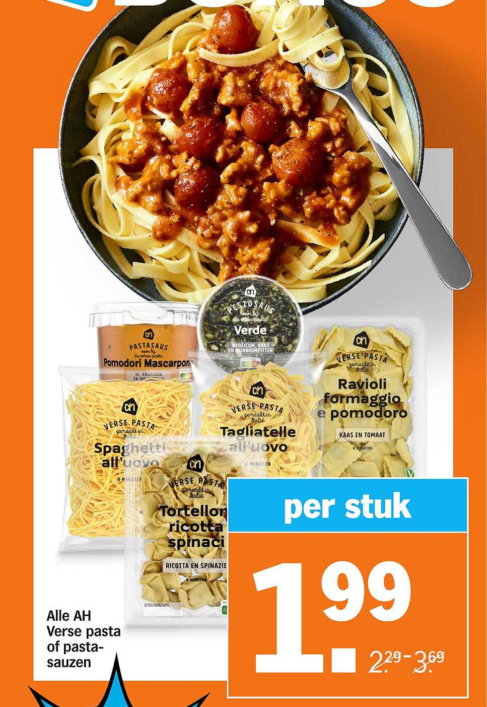 Alle AH Verse pasta of pasta-sauzen