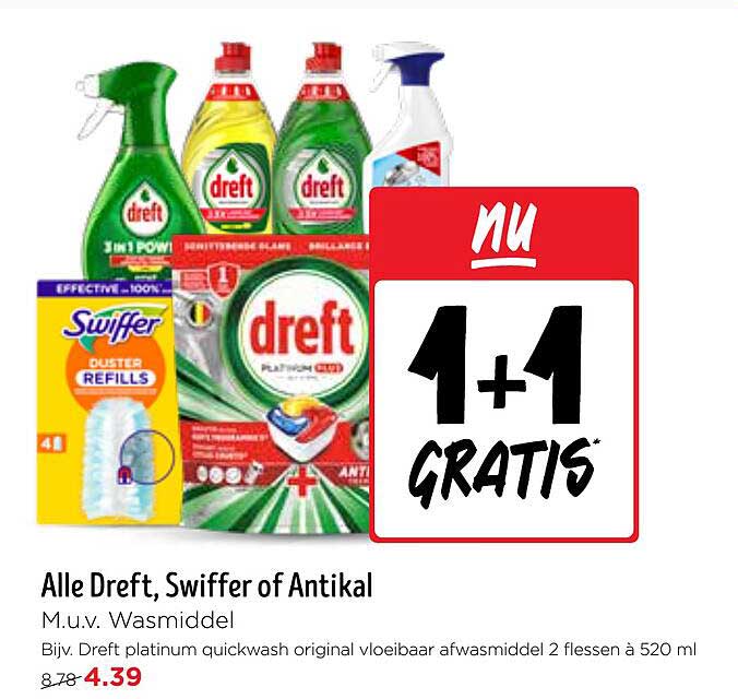 Alle Dreft, Swiffer of Antikal M.u.v. Wasmiddel