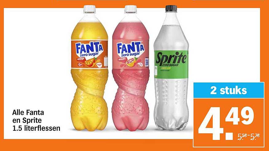 Alle Fanta en Sprite 1.5 literflessen