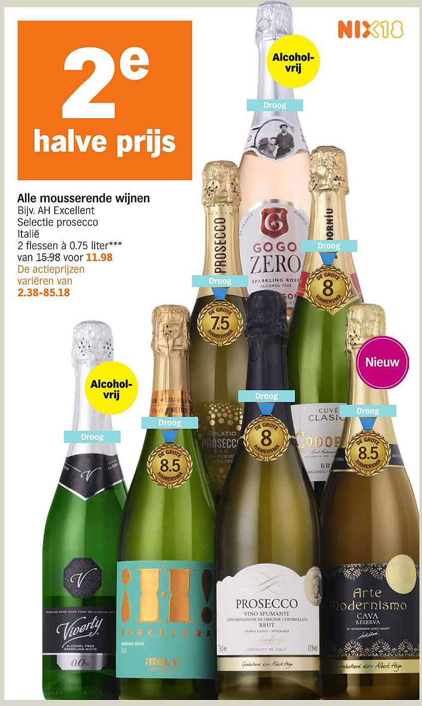 Alle mousserende wijnen bij AH Excellent
