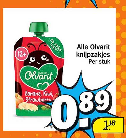 Alle Olvarit knijpzakjes