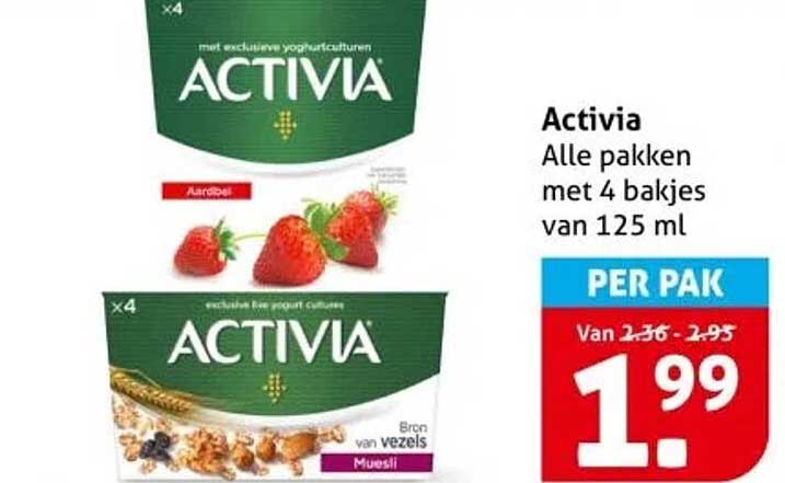 Alle pakken met 4 bakjes van 125 ml