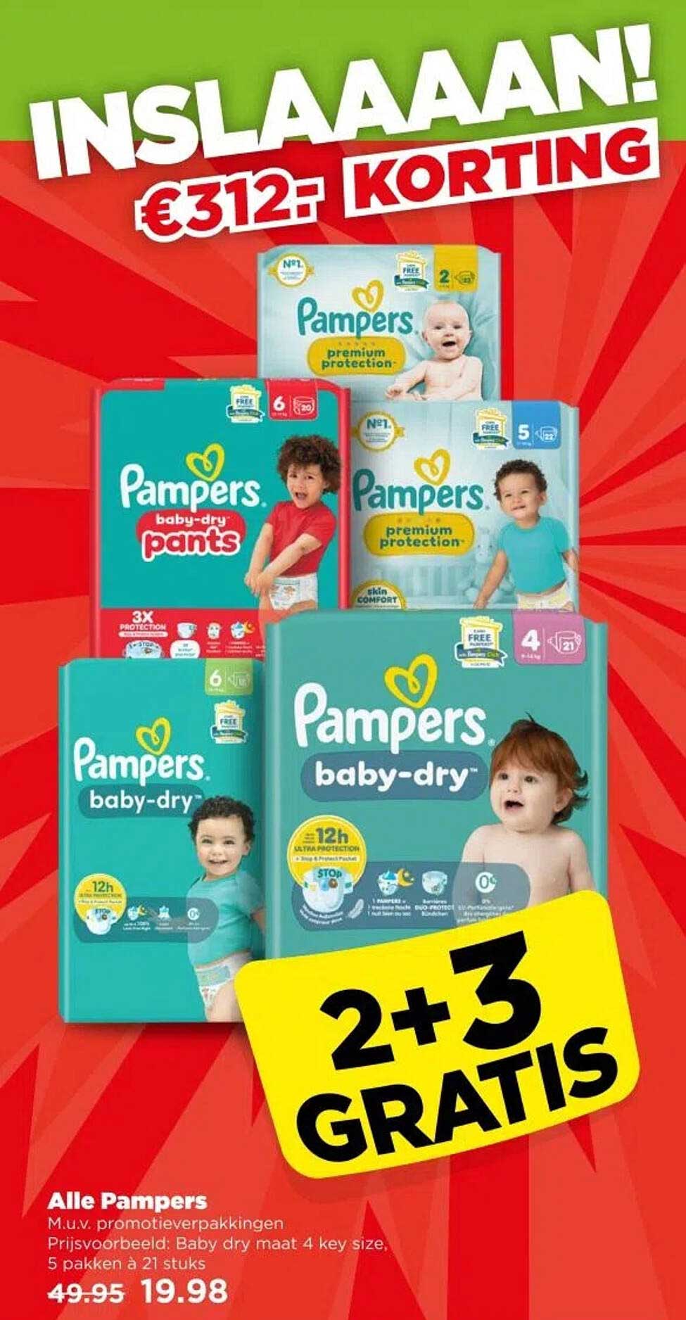 Alle Pampers M.u.v. promotieverpakkingen