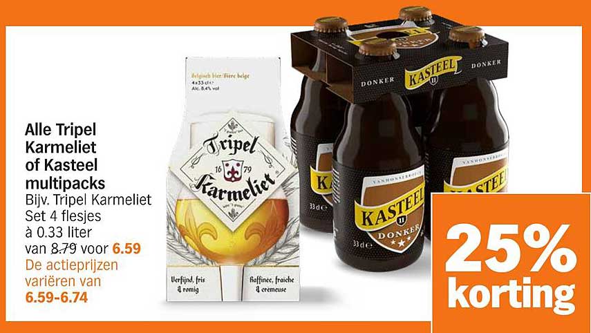 Alle Tripel Karmeliet of Kasteel multipacks