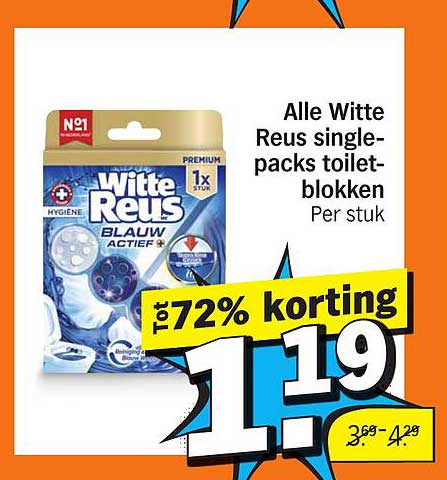 Alle Witte Reus single-packs toilet-blokken Per stuk