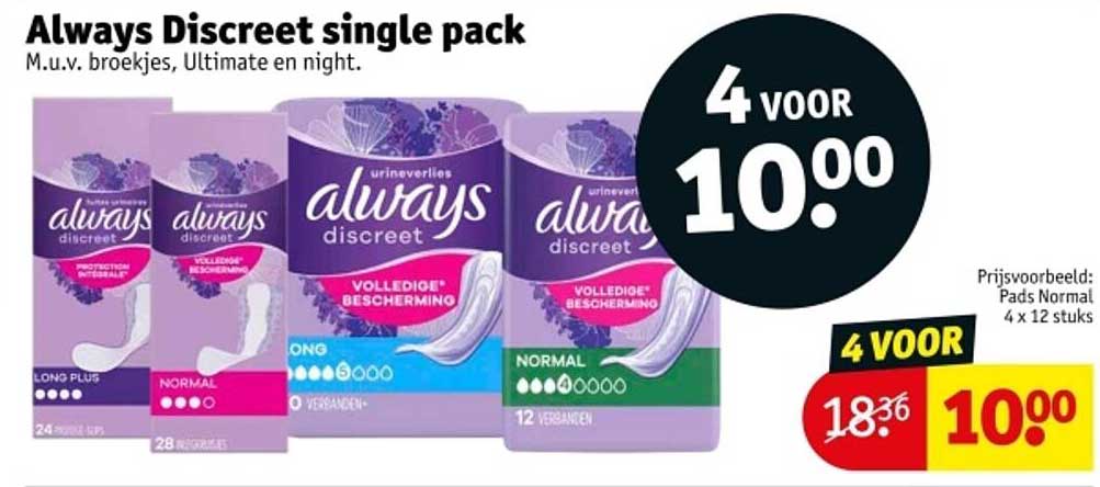 Always Discreet single pack