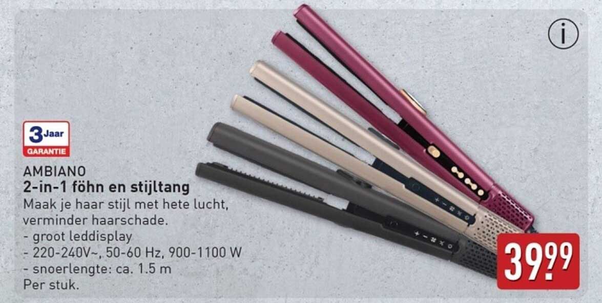 AMBIANO 2-in-1 föhn en stijl tang