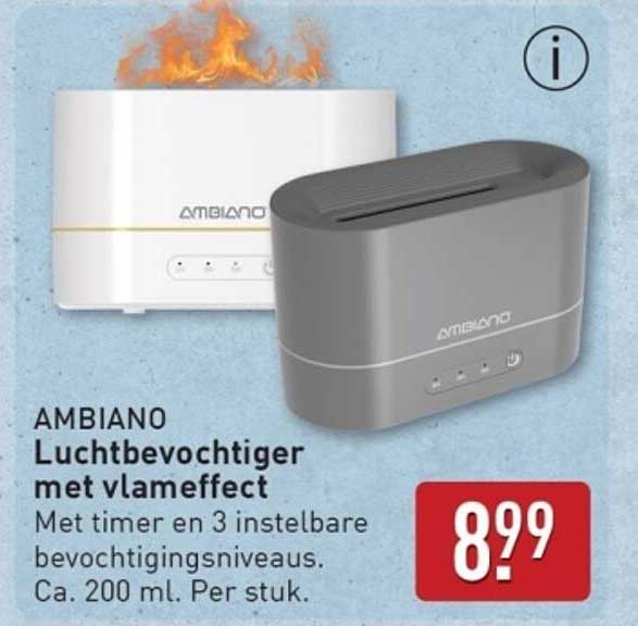 AMBIANO Luchtbevochtiger met vlameffect