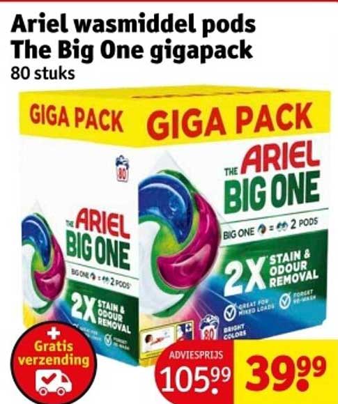 Ariel wasmiddel pods The Big One gigapack 80 stuks