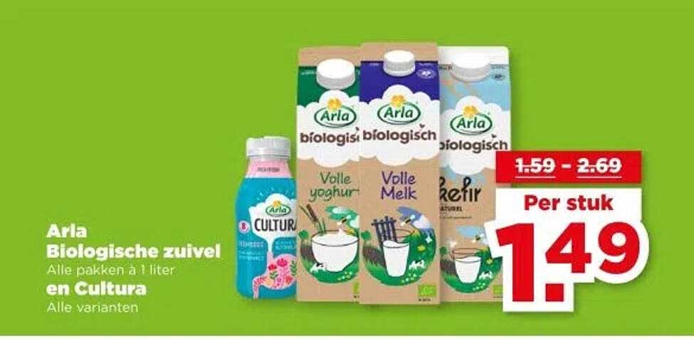 Arla Biologische zuivel Alle pakken à 1 liter en Cultura Alle varianten