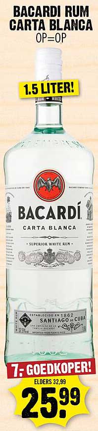 Bacardi Rum Carta Blanca 1.5 Liter