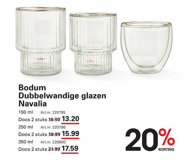 Bodum Dubbelwandige glazen Navalía