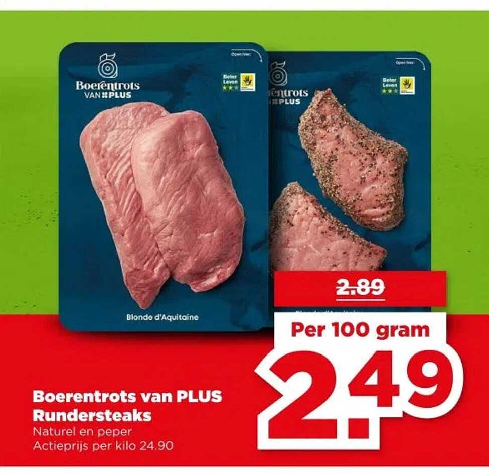 Boerentrots van PLUS Rundersteaks