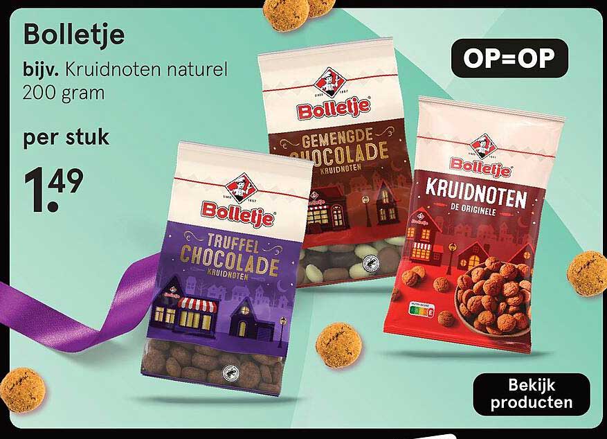 Bolletje bijv. Kruidnoten natuur 200 gram