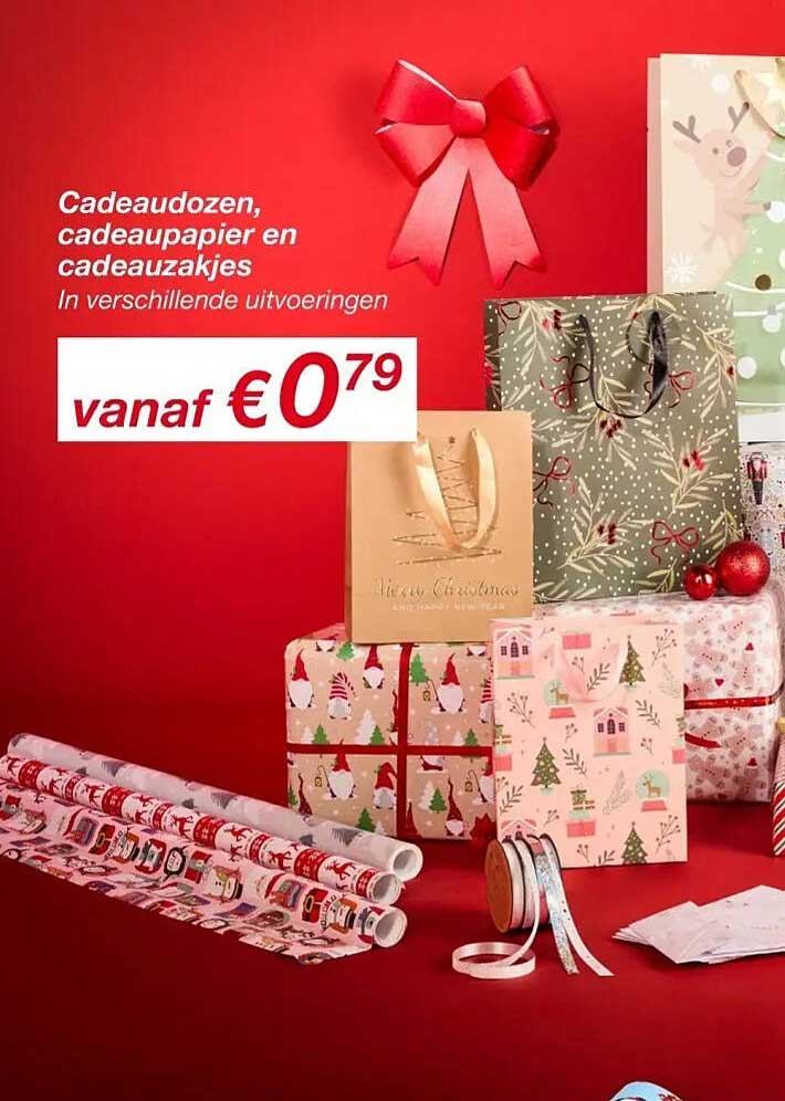 Cadeau doeken, cadeaupapier en cadeautasjes in verschillende uitvoeringen