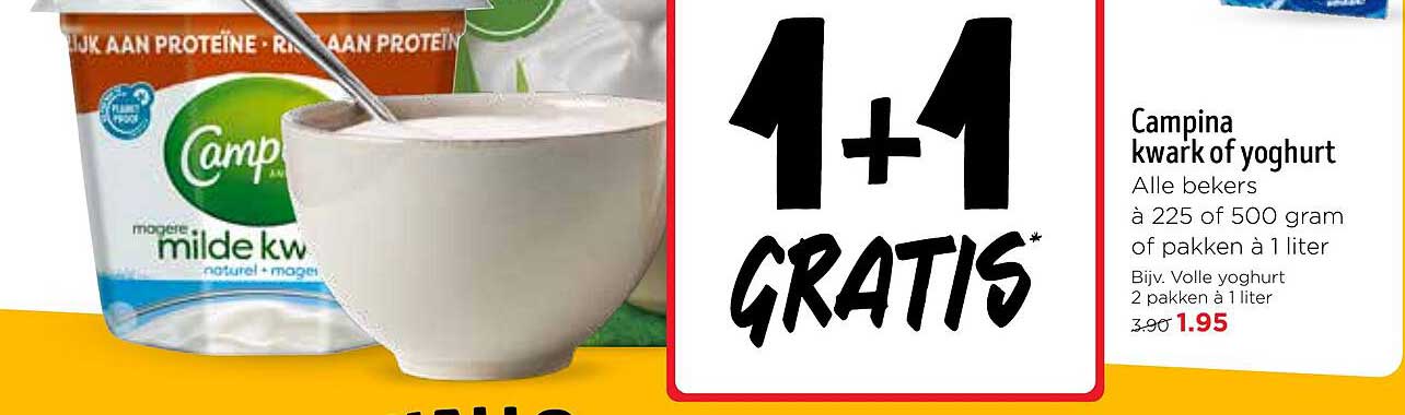 Campina kwark of yoghurt