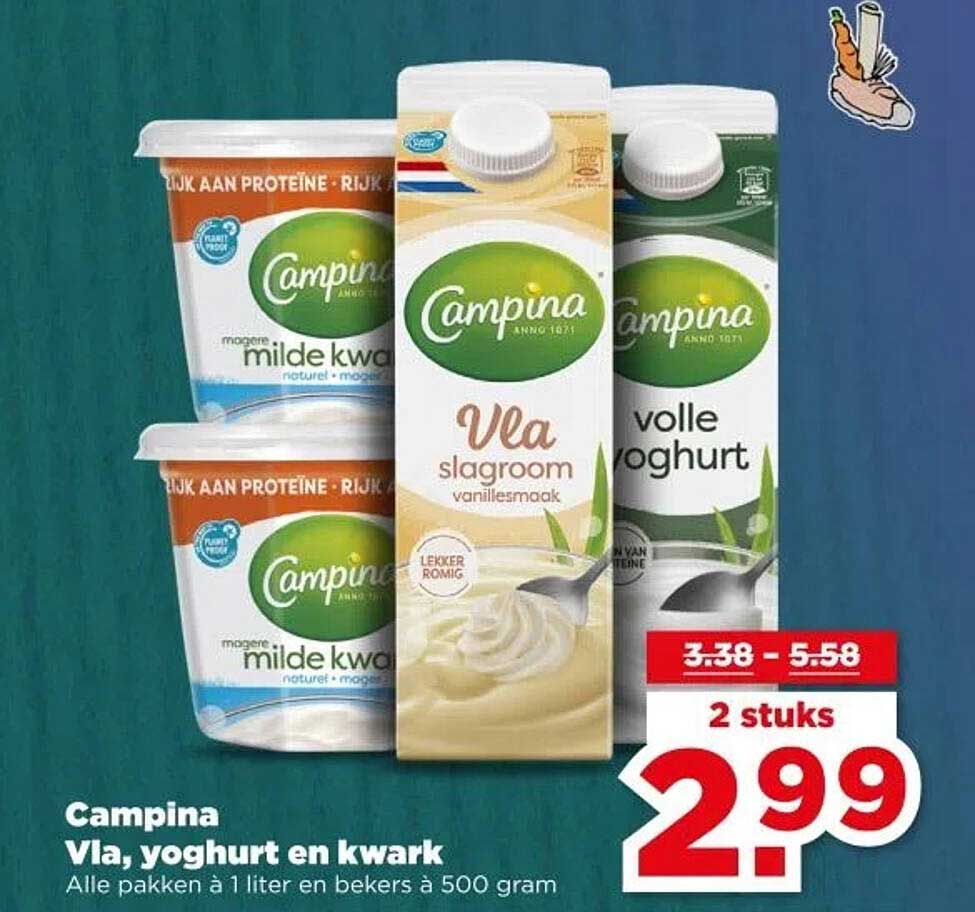 Campina Vla, yoghurt en kwark