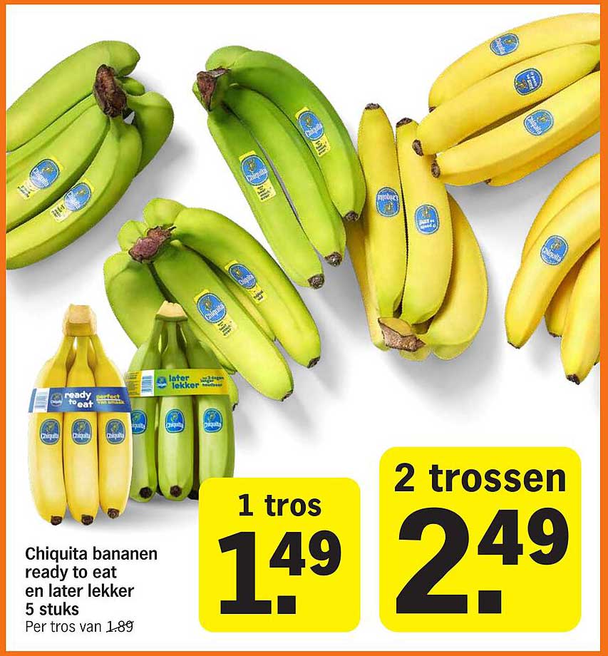 Chiquita bananen ready to eat en later lekker 5 stuks