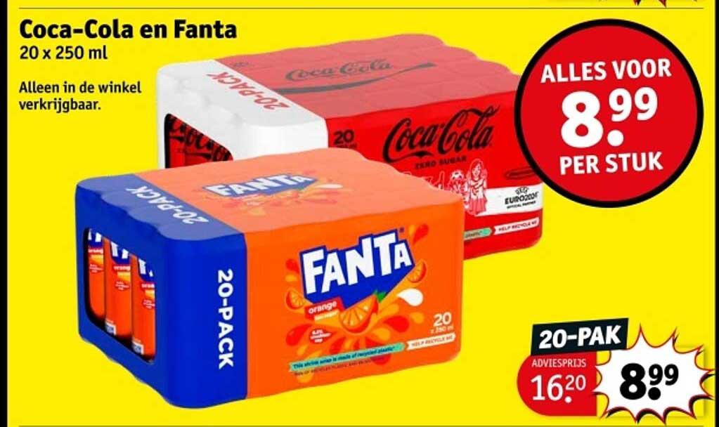 Coca-Cola en Fanta 20 x 250 ml