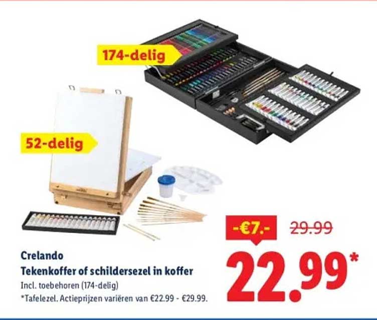 Crelando Tekenkoffer of schilderezel in koffer