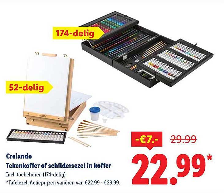 Crelando Tekenkoffer of schildersezel in koffer