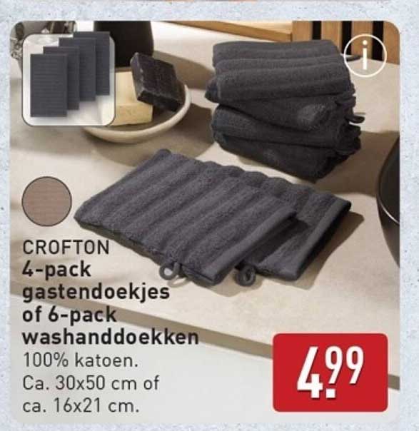 CROFTON 4-pack gastendoekjes of 6-pack washanddoeken
