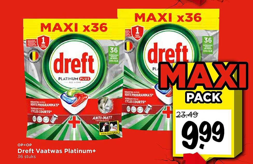 Dreft Vaatwas Platinum+ 36 stuks