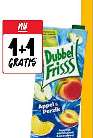 Dubbel Frisss Appel & Perzik - 1+1 Gratis