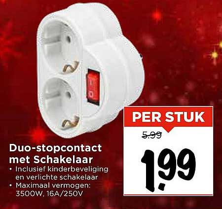 Duo-stopcontact met Schakelaar