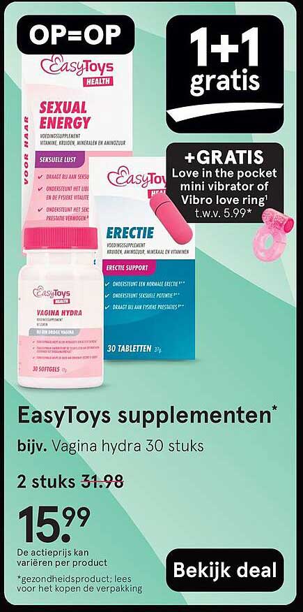 EasyToys supplementen* bijv. Vagina hydra 30 stuks