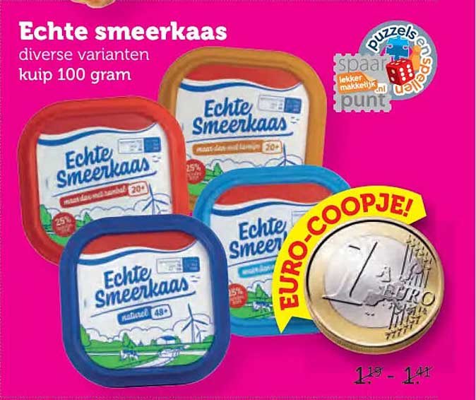 Echte smeerkaas diverse varianten kuip 100 gram