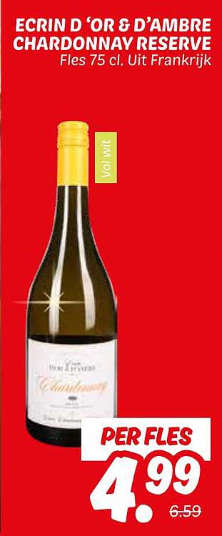 ECRIN D’OR & D’AMBRE CHARDONNAY RESERVE Fles 75 cl. Uit Frankrijk