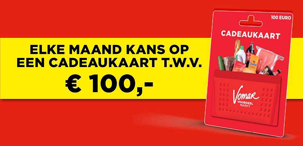 Elke maand kans op een cadeaukaart t.w.v. € 100,-