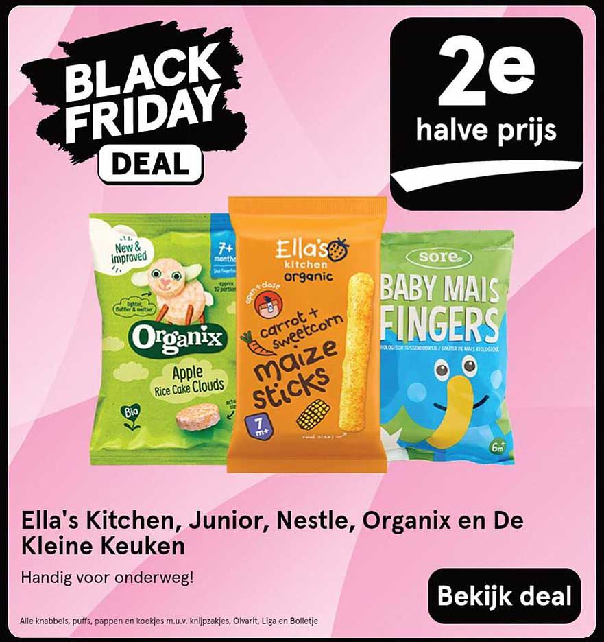 Ella's Kitchen, Junior, Nestle, Organix en De Kleine Keuken - 2e halve prijs