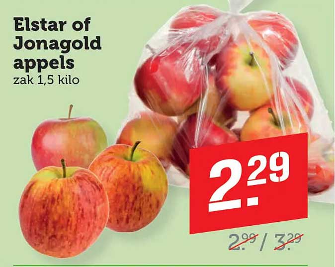 Elstar of Jonagold appels zak 1,5 kilo